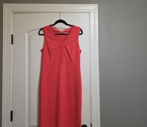 Calvin Klein Sleeveless Coral Midi Dress